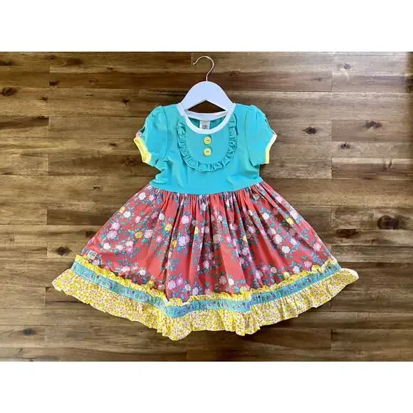 NWT Wildflowers La La Land Elle Belle Ballet Floral Blue Red Yellow Dress 4